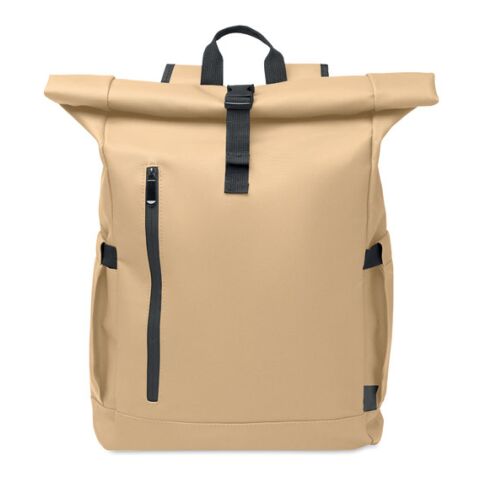 Rolltop laptop rucksack 600D khaki | No Branding | not available | not available | not available