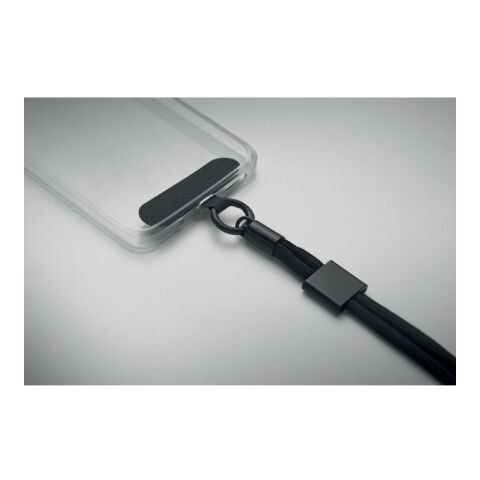 RPET phone wrist cord black | No Branding | not available | not available | not available