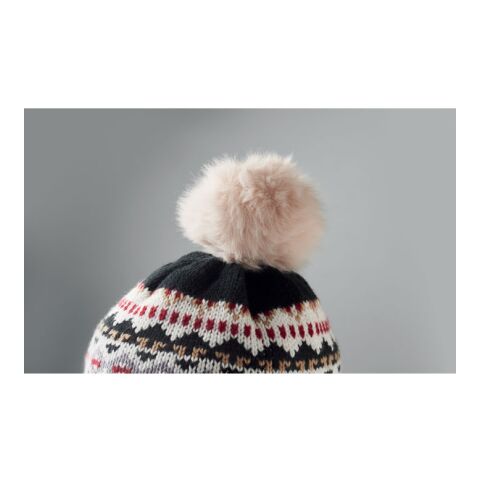 Knitted beanie with ear flap black | No Branding | not available | not available | not available