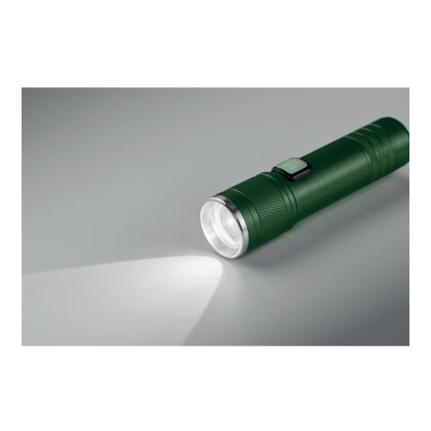 Rechargeable COB light torch Dark green