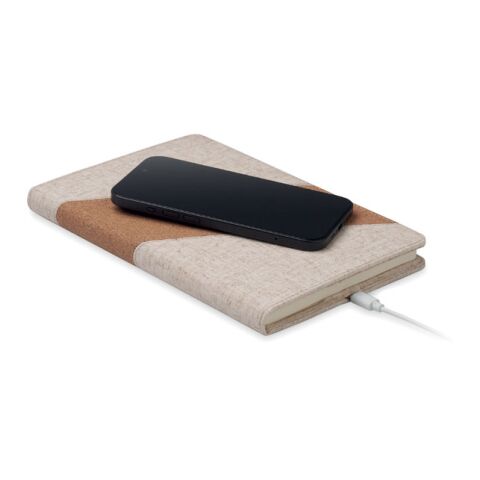 A5 notebook with 15W charger beige | No Branding | not available | not available | not available