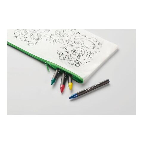 Pencil case with 4 crayons lime | No Branding | not available | not available | not available