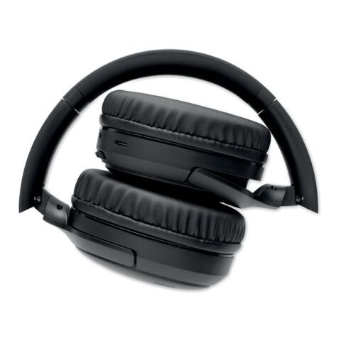 Foldable headphones in pouch black