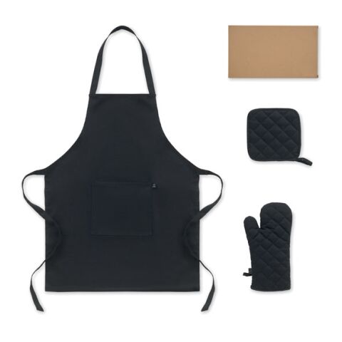 Recycled cotton kitchen set black