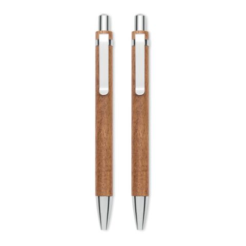 Acacia wood pen and pencil set wood