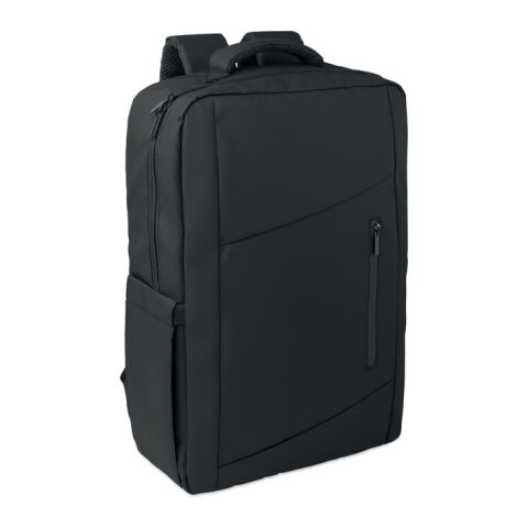 15" PU RPET laptop backpack black