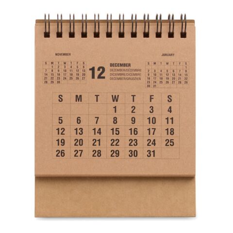4-year desktop calendar beige