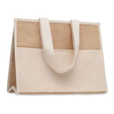 Jute and canvas cooler bag beige | No Branding | not available | not available | not available