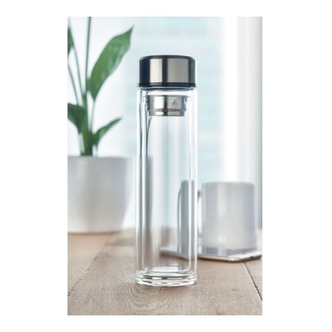 Borosilicate glass bottle with touch thermometer transparent | No Branding | not available | not available