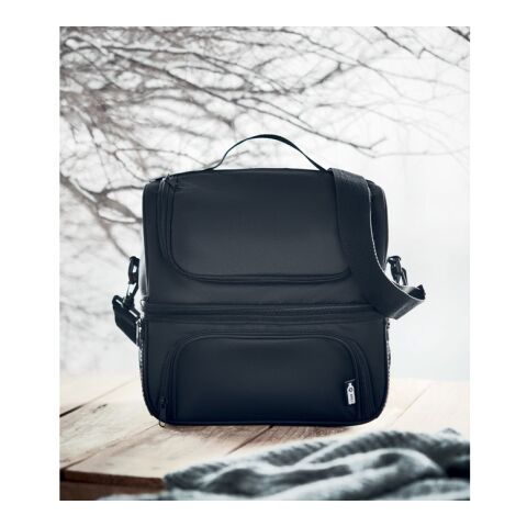 Cooler bag in 600D RPET with adjustable shoulder strap black | No Branding | not available | not available | not available
