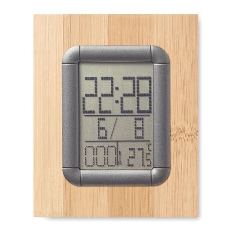 Bamboo penholder and LCD clock wood | No Branding | not available | not available