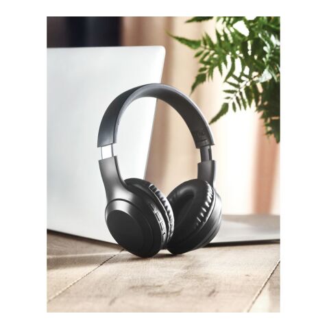 Black wireless headphones &amp; drawstring pouch black | No Branding | not available | not available | not available