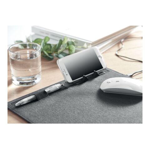RPET mouse mat charger 15W grey | No Branding | not available | not available