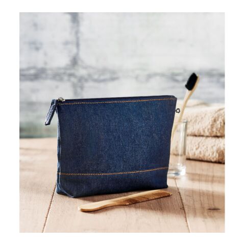 Recycled denim cosmetic pouch blue | No Branding | not available | not available | not available