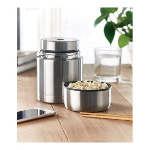 Double wall  jar 800ml matt silver | No Branding | not available | not available | not available