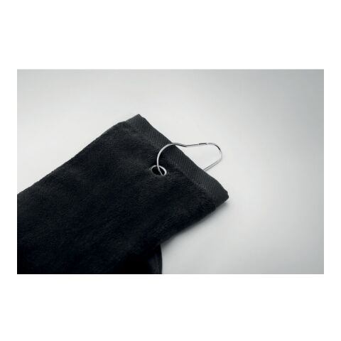 Cotton golf towel with hanger black | No Branding | not available | not available | not available
