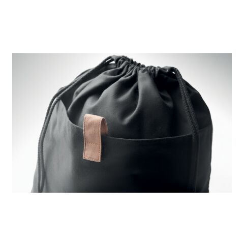Recycled cotton drawstring bag black | No Branding | not available | not available | not available