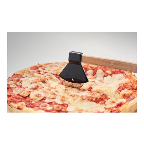 Pizza cutter bamboo handle black | No Branding | not available | not available