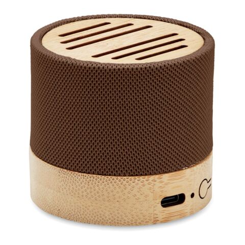 Bamboo RPET wireless speaker Chocolate | No Branding | not available | not available | not available