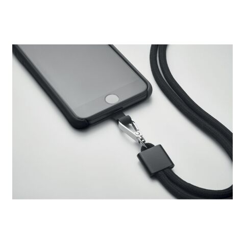 RPET Phone holder lanyard black | No Branding | not available | not available | not available