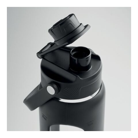 Glass bottle with sleeve 750 ml black | No Branding | not available | not available