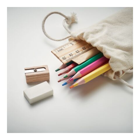 Kids drawing set in drawstring beige | No Branding | not available | not available | not available