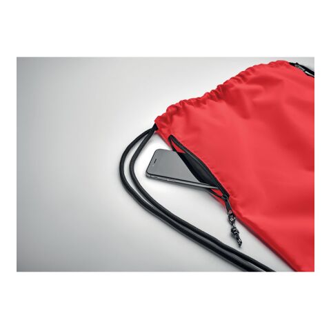 Large drawstring bag 300D RPET red | No Branding | not available | not available | not available