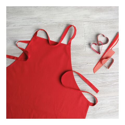 Kitchen apron in cotton red | No Branding | not available | not available | not available
