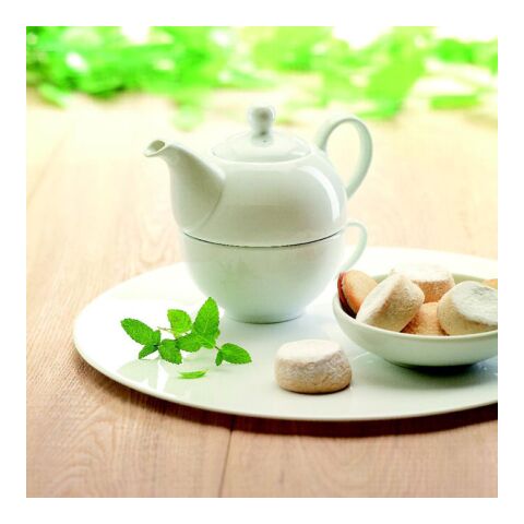 Teapot and cup set 400 ml white | No Branding | not available | not available