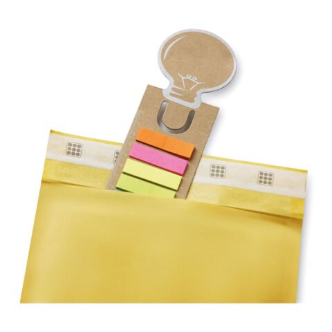 Bookmark with sticky memo pad beige | No Branding | not available | not available | not available
