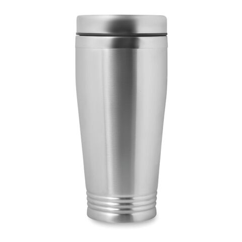 Double wall travel cup 400ml matt silver | No Branding | not available | not available | not available