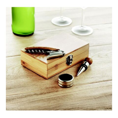 Wine set in bamboo box wood | No Branding | not available | not available