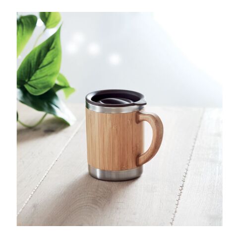 Double wall tumbler 300ml with bamboo wood | No Branding | not available | not available