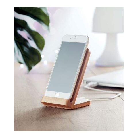 Bamboo wireless charge stand 5W wood | No Branding | not available | not available