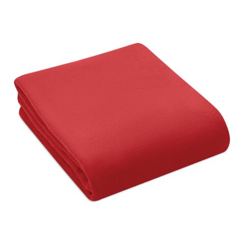 RPET fleece travel blanket in pouch red