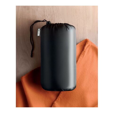 RPET fleece travel blanket in pouch orange | No Branding | not available | not available | not available