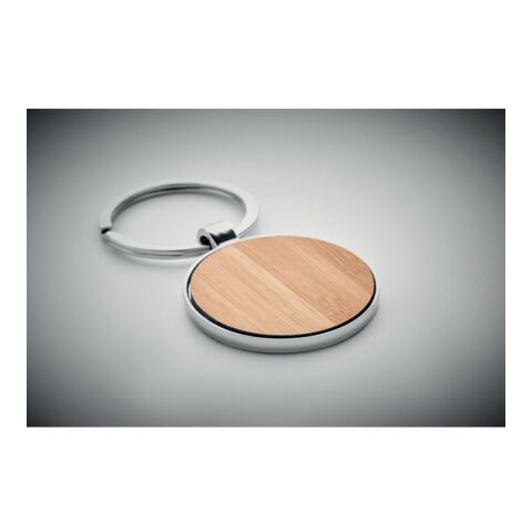 Round key ring metal bamboo wood | No Branding | not available | not available | not available