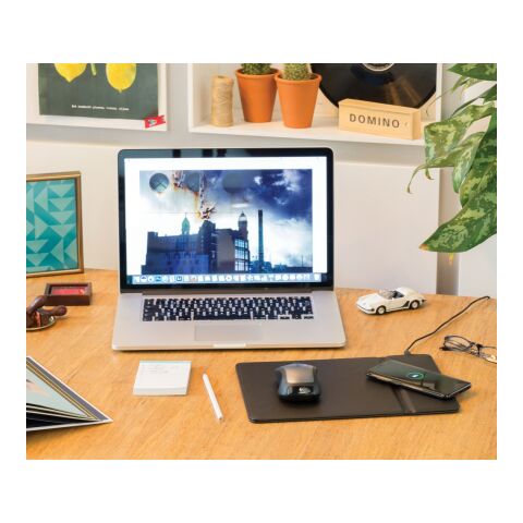Mousepad with 5W wireless charging black | No Branding | not available | not available