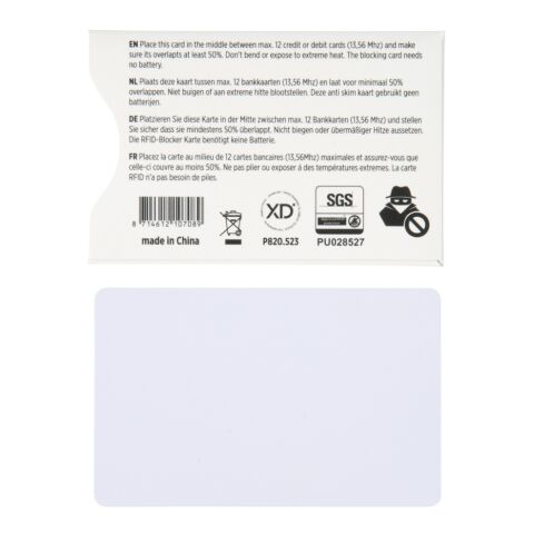 Anti-skimming RFID shield card white | No Branding | not available | not available