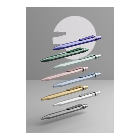 Prodir QS50 push ballpoint pen Stone with metal clip white-silver | Without Branding | Black