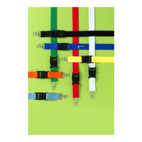 Polyester (300D) lanyard and key holder Bobbi yellow | No Branding | not available | not available