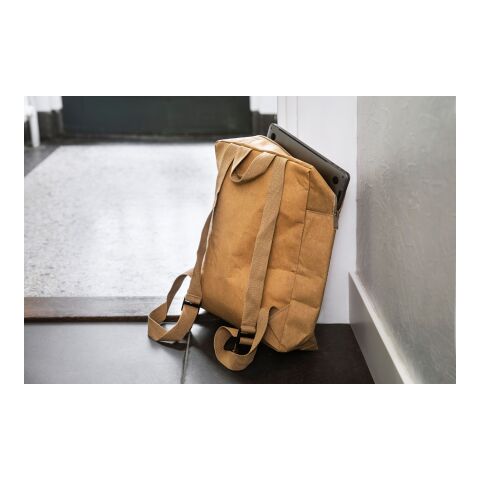 Laminated paper (310 gr/m²) backpack Samanta brown | No Branding