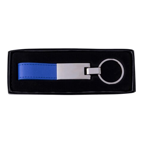 Steel and PU key holder Keon cobalt blue | No Branding | not available | not available