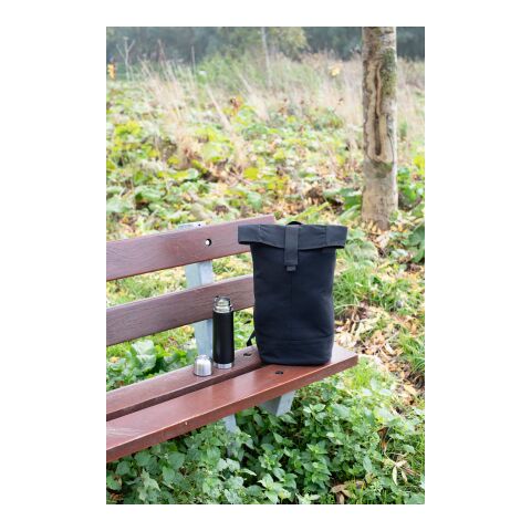 Polyester roll-top backpack Micah black | No Branding | not available | not available