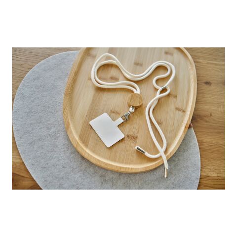 Cotton drawstring phone lanyard Lucia sand | No Branding | not available | not available