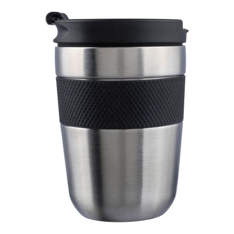 Stainless steel double-walled drinking mug 300 ml Keith black/silver | No Branding | not available | not available
