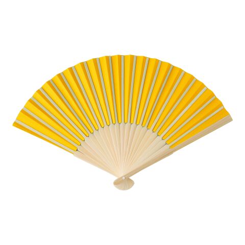 Bamboo hand held fan Elio yellow | No Branding | not available | not available