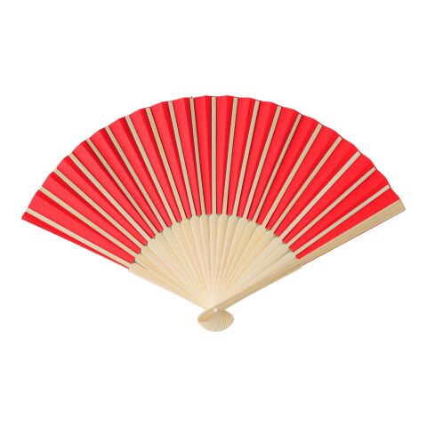 Bamboo hand held fan Elio red