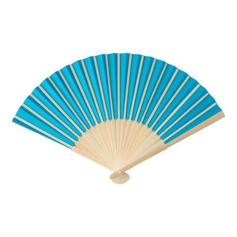 Bamboo hand held fan Elio light blue | No Branding | not available | not available