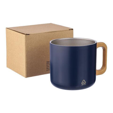 Recycled stainless steel double-walled mug 400 ml Dwight white | No Branding | not available | not available